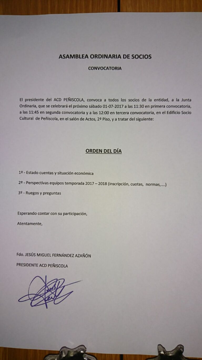 ASAMBLEA ORDINARIA DE SOCIOS