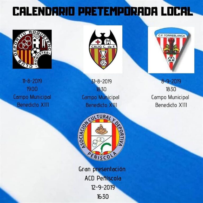 Calendario partidos pretemporada primer equipo