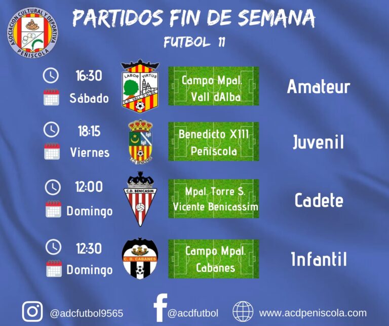 Próximos partidos fin de semana 23/24 Nov