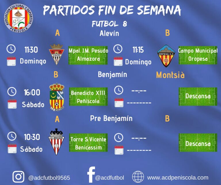 Partidos fin de semana 21/22 Dic